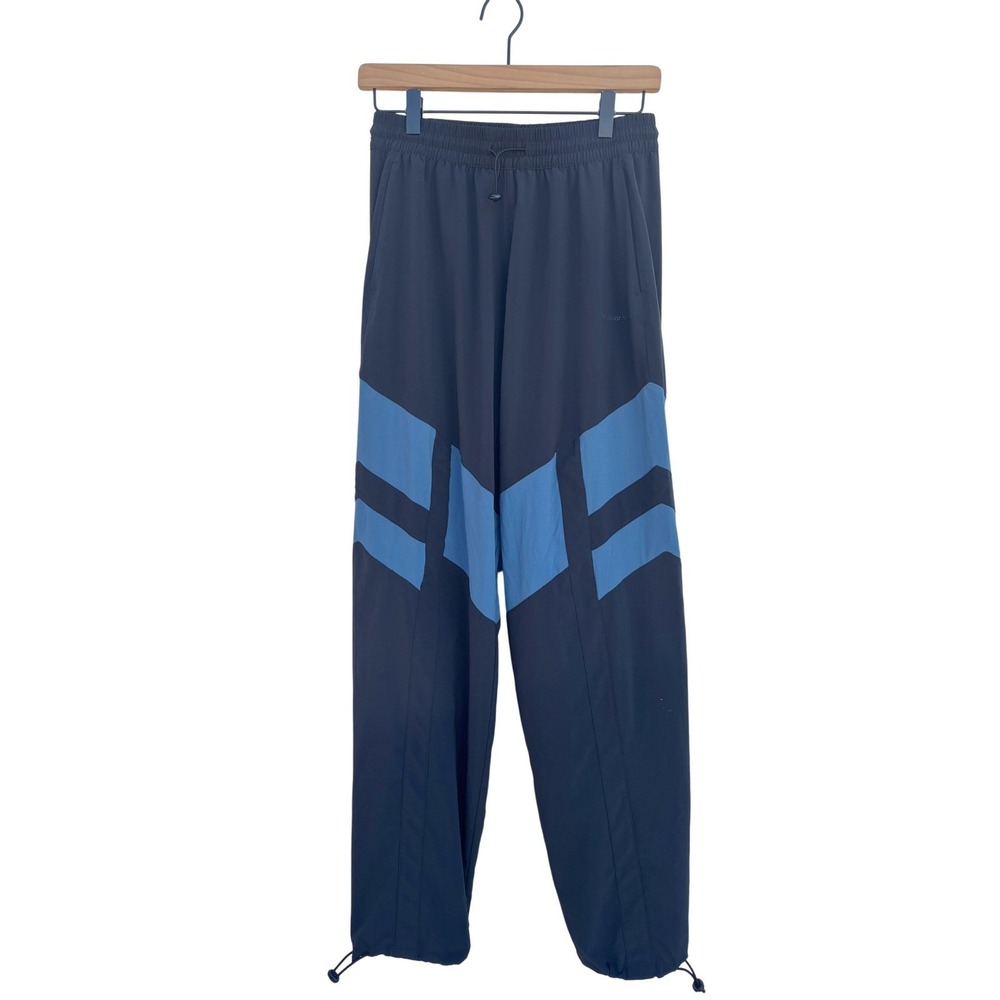 Outdoor Voices Women's Track Pants Black Blue Colorblock Windbreaker‎ Sz XS